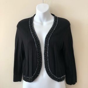 NWT black beaded  cropped cardigan